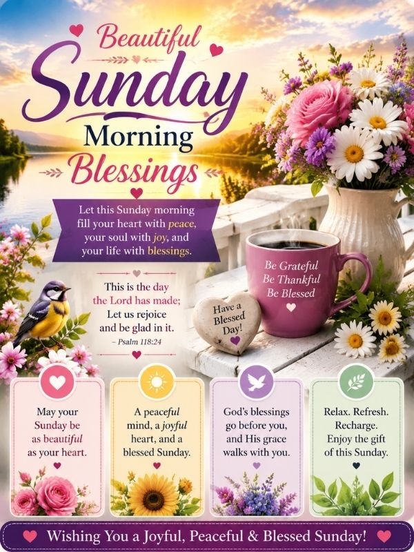 Beautiful Sunday Morning Blessings Images and Quotes