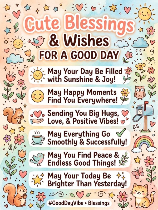 Cute Blessings and Wishes for a Good Day