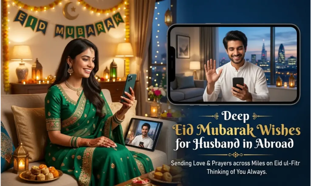 Deep Eid Mubarak Wishes for Husband in Abroad