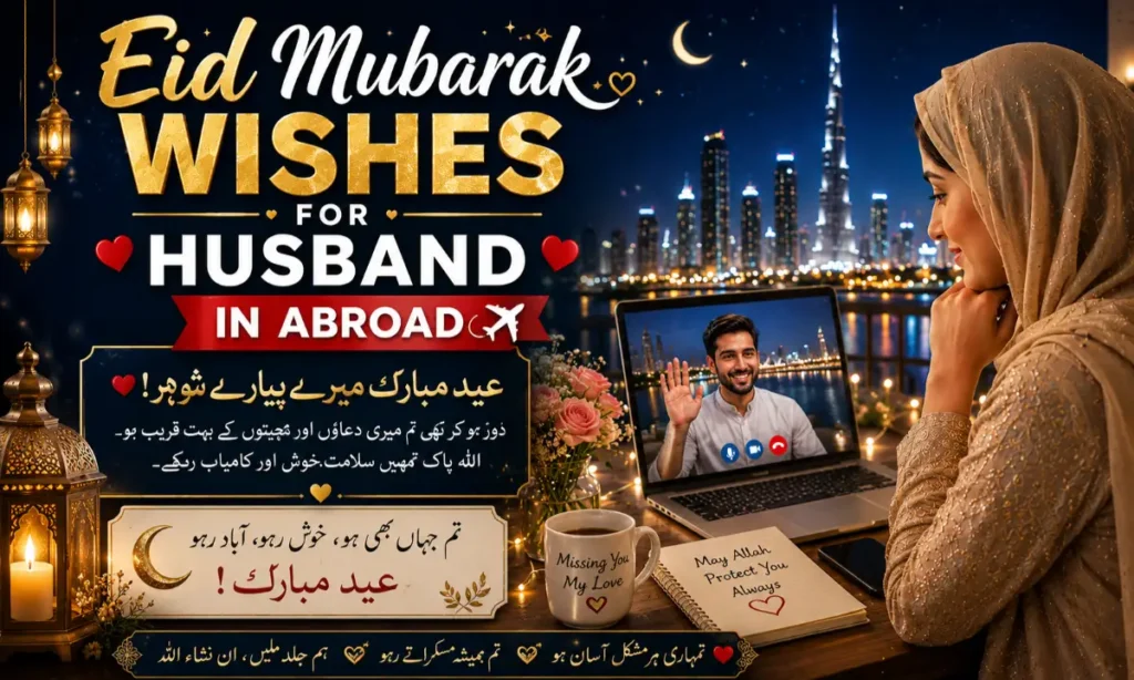 Eid Mubarak Wishes For Husband In Abroad Urdu