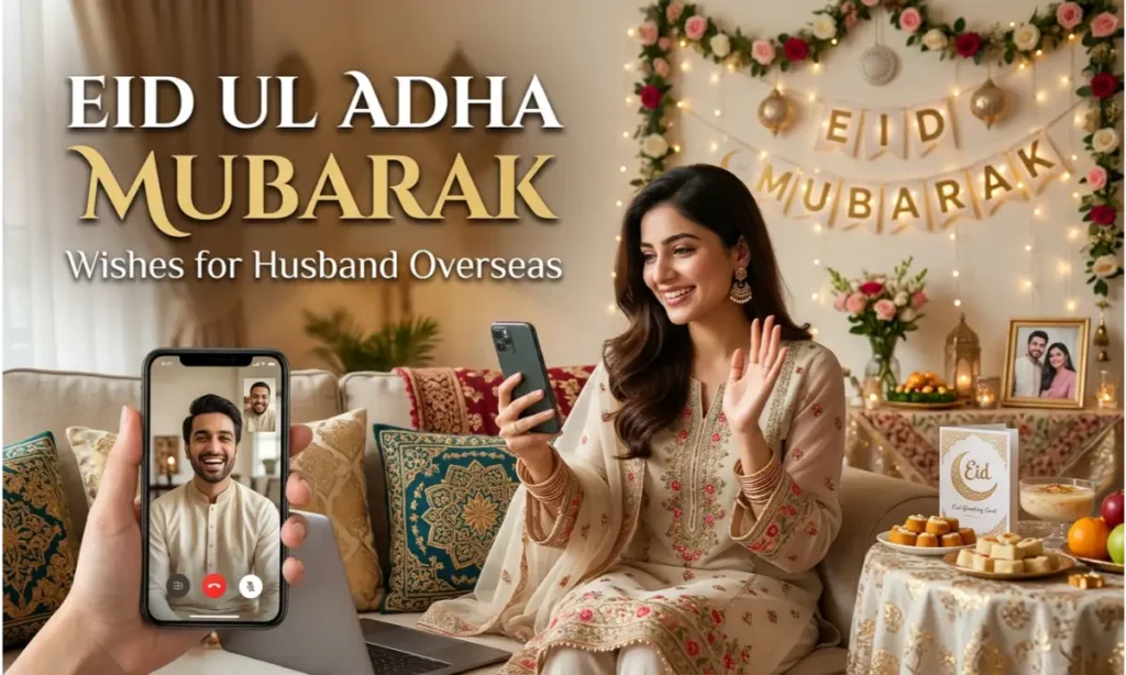 Eid ul Adha Mubarak Wishes for Husband Overseas