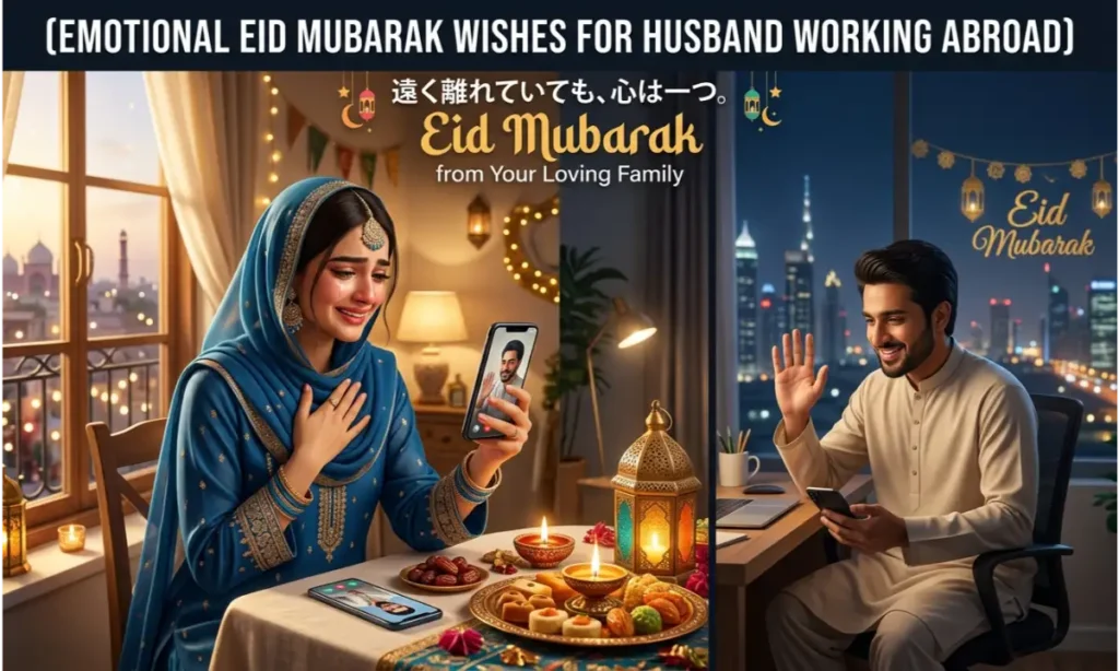 Emotional Eid Mubarak Wishes for Husband Working Abroad