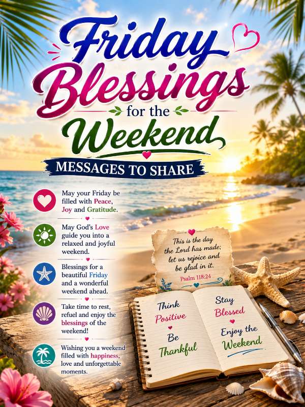 Friday Blessings for the Weekend, Messages to Share