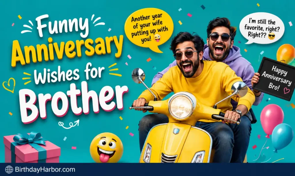 Funny Anniversary Wishes for Brother