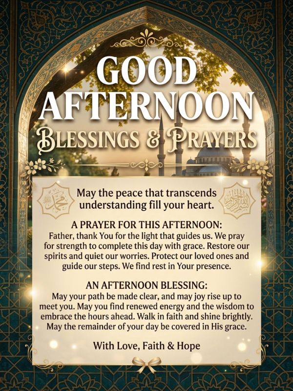 Good Afternoon Blessings and Prayers