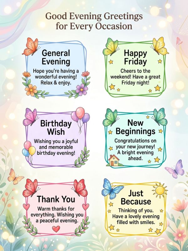 Good Evening Greetings for Every Occasion