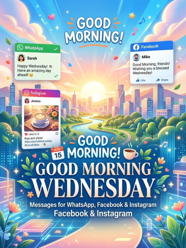 Good Morning Wednesday Messages for WhatsApp, Facebook & Instagram