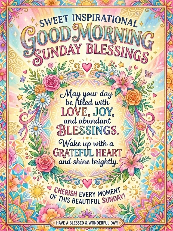 Inspirational Good Morning Sunday Blessings