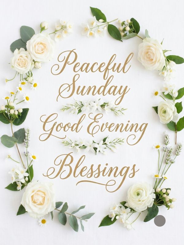 Peaceful Sunday Good Evening Blessings