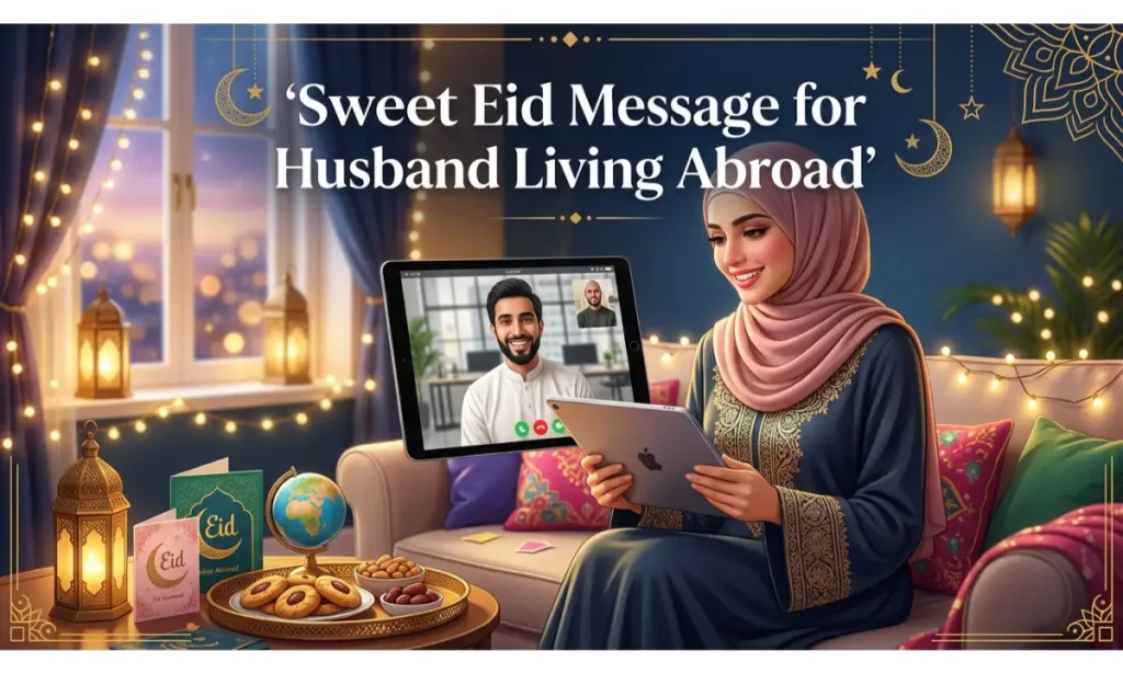 Sweet Eid Message for Husband Living Abroad
