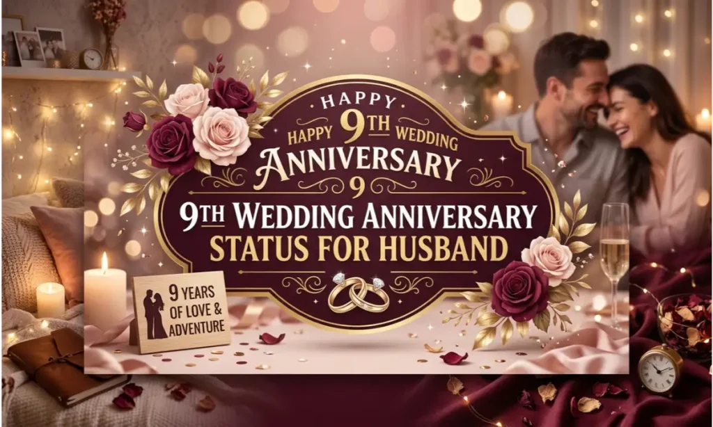 9th Wedding Anniversary Status for Husband