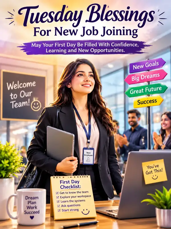 Tuesday Blessings For New Job Joining