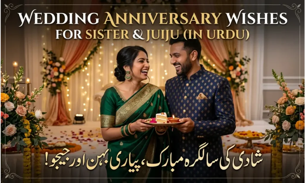 Wedding Anniversary Wishes for Sister and Jiju in Urdu